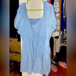 Chambray Smocked Old Navy Dress.